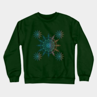 Multicoloured dreamcatcher and paisley motif pattern with mandala design illustrations Crewneck Sweatshirt